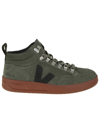 Veja Roraima Suede Sneaker In Olive Black Rust Sole