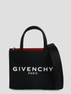 Givenchy G-tote Mini Shopping Bag In Canvas In Black