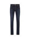 Incotex Man Straight Leg Jeans In Indigo Blue Denim In Blu Scuro
