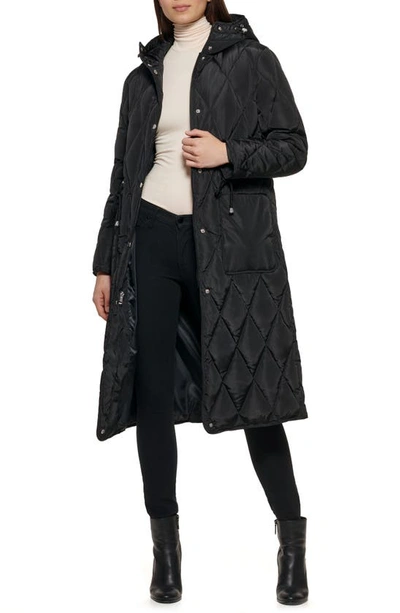 Kenneth Cole New York Stadium Length Puffer Jacket In Black