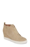 Linea Paolo Felicia Wedge Sneaker In Sand Suede