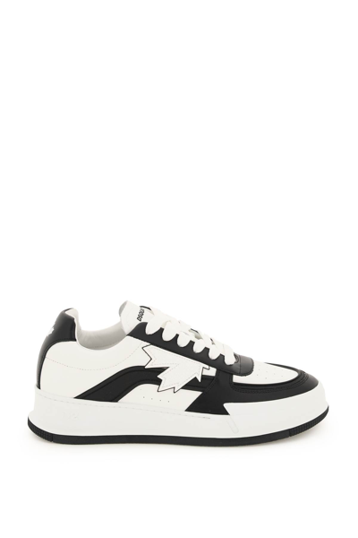 Dsquared2 Canadian Low Top Leather Sneakers In White