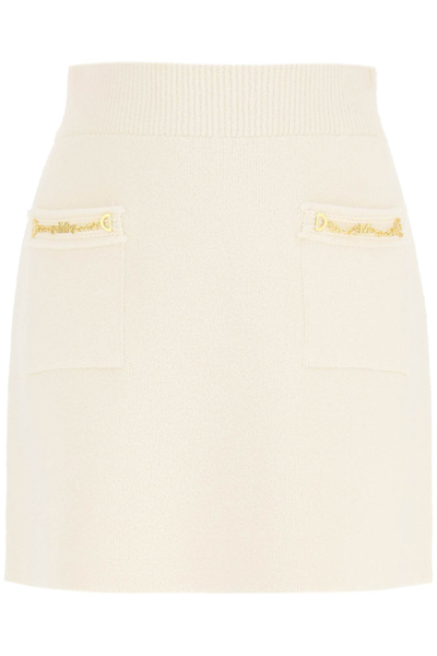 Marciano By Guess 'martha' Knit Mini Skirt  White Cotton