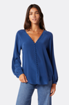 Joie Shariana Long Sleeve Silk Top In Blue