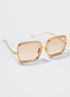 Anna-karin Karlsson White Moon Square Acetate Sunglasses In Tobacco