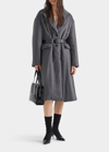 Prada Cashmere Padded Belted Coat In F0480 Ardesia