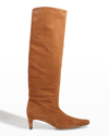 STAUD WALLY SUEDE PATCHWORK TALL BOOTS