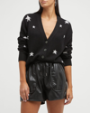 Zadig & Voltaire Mirka Star-pattern Cashmere Cardigan In Noir