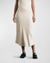 Rag & Bone Echo Ribbed Pull-on Midi Skirt In Ivory