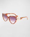 Lanvin Women's Mother & Child 56mm Cat Eye Sunglasses In Light Havana