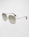 VICTORIA BECKHAM CHAIN SQUARE METAL SUNGLASSES