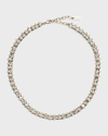 Saint Laurent Silver-tone Crystal Choker In Silcrystal