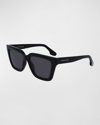 Victoria Beckham Logo Square Acetate Sunglasses In Black