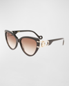 Lanvin Mother & Child Acetate Cat-eye Sunglasses In Black