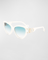 Lanvin Women's Mother & Child 56mm Cat Eye Sunglasses In White