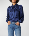 EQUIPMENT LINNETA TIE-NECK SILK BLOUSE