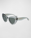 Lanvin Daisy Chunky Plastic Cat-eye Sunglasses In Sage