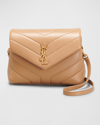 Saint Laurent Loulou Toy Ysl Matelasse Calfskin Envelope Crossbody Bag In Natural Tan