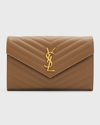 Saint Laurent Monogramme Large Grain De Poudre Wallet On Chain