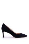 Stuart Weitzman Anny 70 Pointed-toe Suede Court Shoes In Black