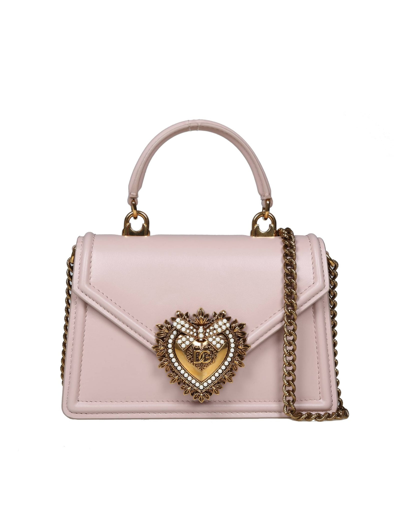 Dolce & Gabbana Small Devotion Handbag In Powder Leather