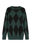 Aspesi Diamond Pattern Knit Sweater In Green