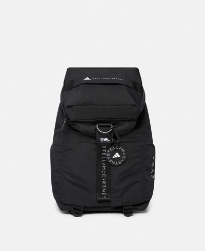 Stella Mccartney Logo Backpack In Core Black