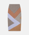 Stella Mccartney Stella By Stella 3d Stripes Wool Midi Skirt In Multicolour