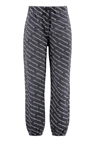 Alexander Wang Printed Joggers Jeans In Grey Aged/white 060