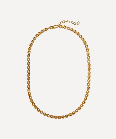 By Pariah 14ct Gold Plated Vermeil Silver Fishbone Chain Necklace