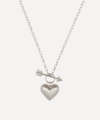 Rachel Quinn Sterling Silver Small Cupid S Heart Pendant Necklace In Silver