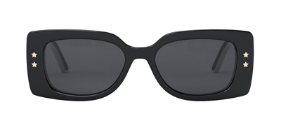 Dior Pacific S1u (10a0) Cd 40098 U 01a Oval Sunglasses In Shiny Black / Smoke