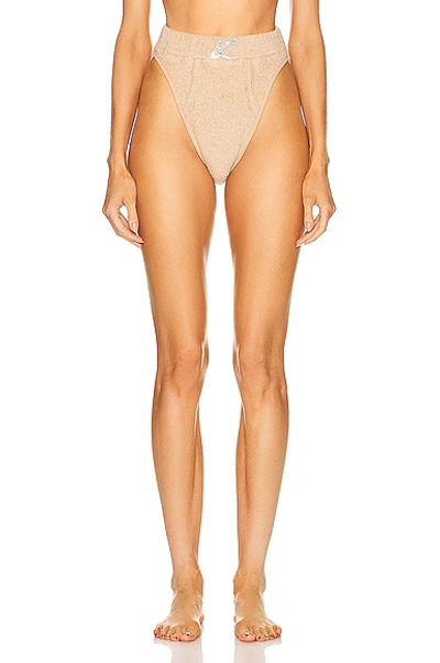 Laquan Smith Terry Cloth Brief In Sand