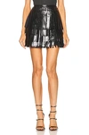 Rta ‘marcela' Leather Fringed Skirt In Black