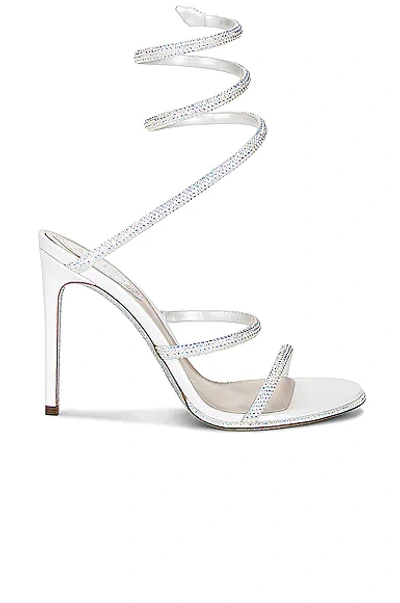 René Caovilla Cleo 105mm Lace Up Sandal In Ivory & Transmission