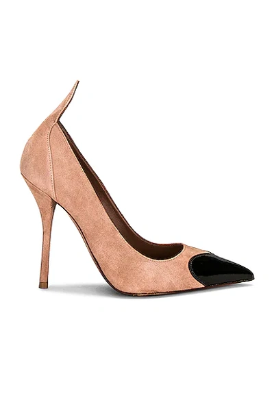 Alaïa Mixed Leather Cap-toe Pumps In Beige
