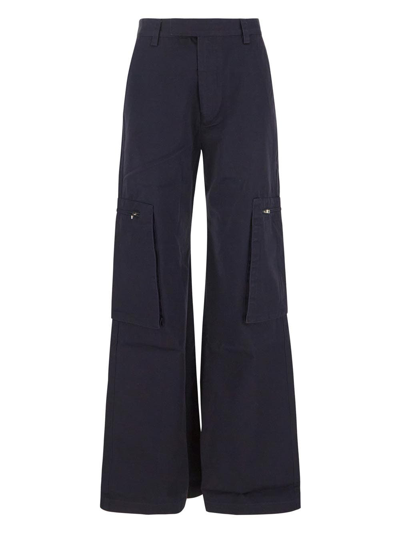 Amiri Cotton-blend Twill Wide-leg Cargo Pants In Blue