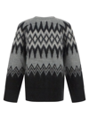 Laneus Patterned Intarsia-knit Jumper In Black