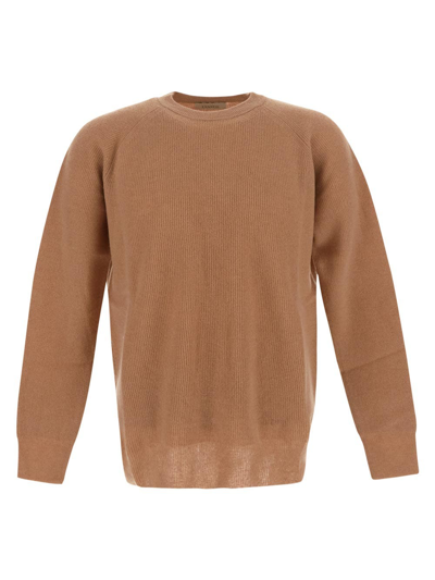 Laneus Thin Ribbed Sweater In Beige