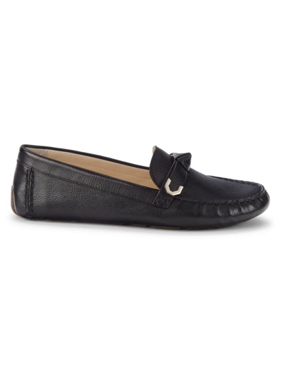 Cole Haan Women's Evelyn Bow Leather Driving Loafers In Black