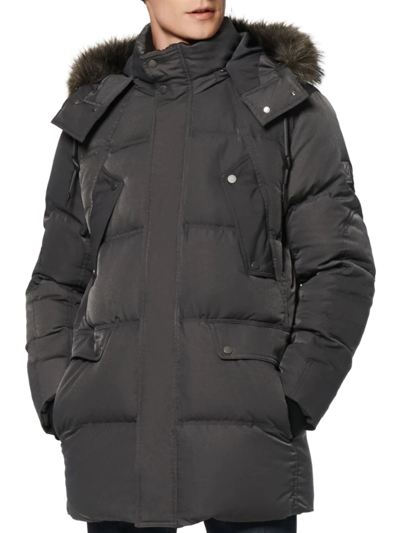 Marc New York Men's Gattaca Faux Fur-trim Down-blend Parka In Charcoal