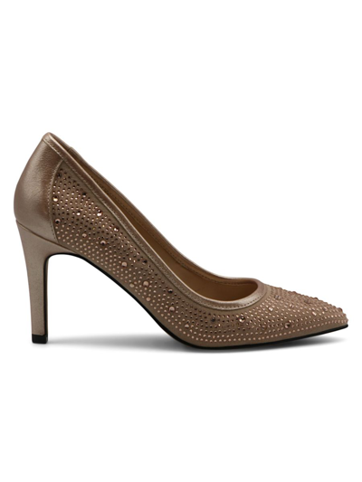 Adrienne Vittadini Women's Naida Studded Faux Leather Pumps In Champagne