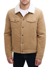 Guess Men's Corduroy Bomber Jacket With Sherpa Collar In Stone