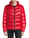 Guess Men's Hooded Puffer Coat In Crimson