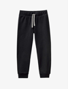 BENETTON BENETTON BOYS BLACK KIDS LOGO-PRINT POCKET COTTON-JERSEY JOGGING BOTTOMS 6-14 YEARS,60038822