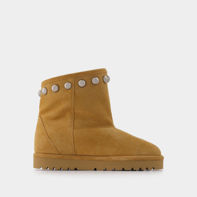 Isabel Marant Bottines Kypsy En Shearling Beige In Brown
