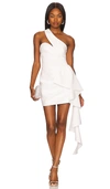 Elliatt Convergence Ruffle One-shoulder Sheath Minidress In Ivory