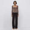 Simkhai Vesna Pleated Space Dye Twisted Top In Chocolate Multi