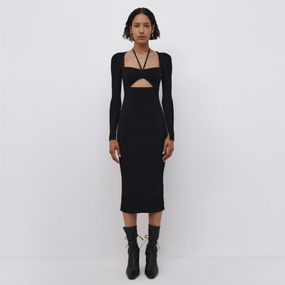 Simkhai Danika Marled Midi Dress In Black