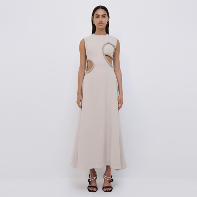 Jonathan Simkhai Giada Diamante Midi Dress In Nougat